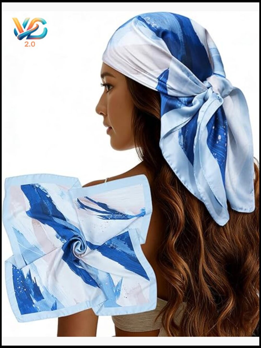 27 Inch Square Satin Scarf for Hair Wraps, Neck, Bandana - Smooth Silk-Like